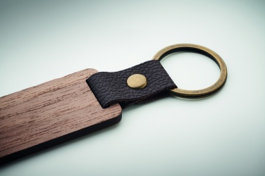 Logotrade business gift image of: Key ring in walnut and PU Kokkola