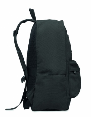 Logo trade promotional items image of: A 15-inch laptop backpack made of recycled pre-consumer cotton with customizable printing