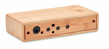 Logo trade promotional giveaways picture of: Wireless charger in bamboo 5W