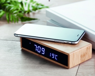 Logotrade promotional item image of: Wireless charger in bamboo 5W