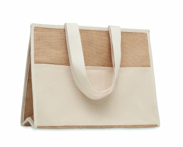 Logo trade corporate gift photo of: Jute and canvas cooler bag