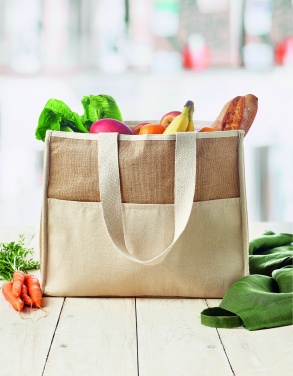 Logotrade advertising product image of: Jute and canvas cooler bag