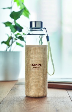 Logo trade promotional gift photo of: Glass bottle in pouch 500ml