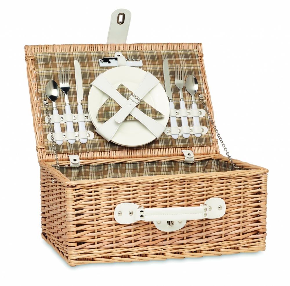 Logotrade promotional item picture of: Wicker picnic basket 2 people