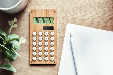 Logotrade corporate gift picture of: 8 digit bamboo calculator