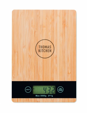 Logo trade advertising products picture of: Bamboo digital kitchen scales