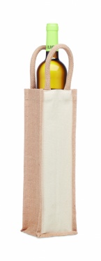 Logo trade advertising products image of: Jute wine bag for one bottle