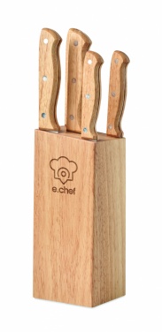 Logo trade corporate gifts image of: 5 piece knife set in base