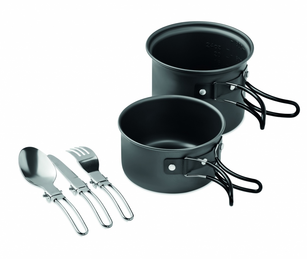 Logo trade promotional giveaways picture of: 2 camping pots with cutlery
