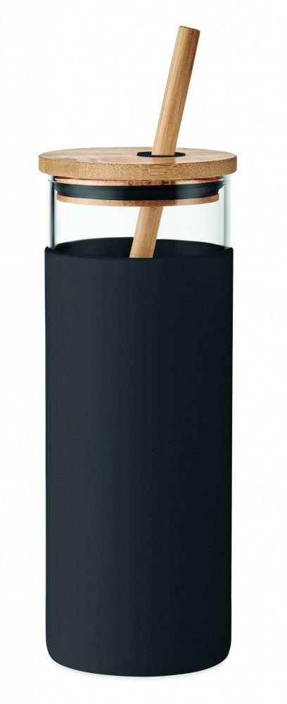Logo trade corporate gift photo of: Glass tumbler 450ml bamboo lid