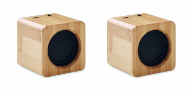 Logo trade promotional merchandise picture of: Set of Bamboo wireless speaker