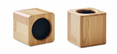 Logo trade corporate gift photo of: Set of Bamboo wireless speaker