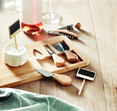 Logo trade promotional products picture of: Bamboo Cheese board set Leipzig