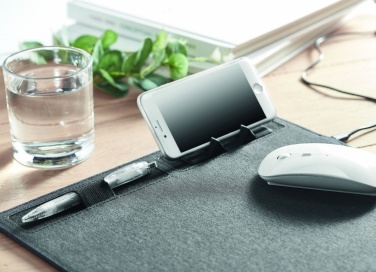 Logotrade promotional product image of: RPET mouse mat charger 15W