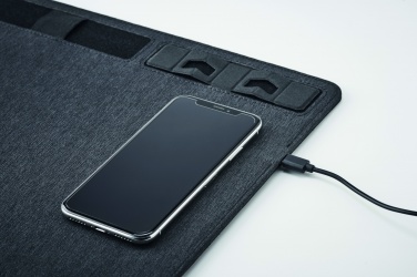 Logo trade corporate gifts picture of: RPET mouse mat charger 15W