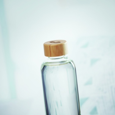Logo trade business gift photo of: Glass bottle 650ml bamboo lid