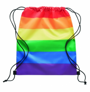 Logo trade promotional item photo of: Rainbow RPET drawstring bag