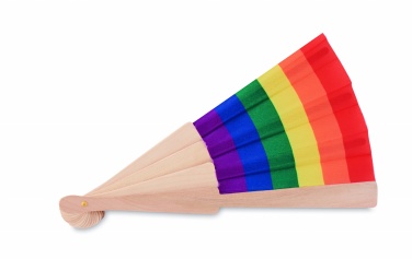 Logotrade promotional item image of: Rainbow wooden hand fan