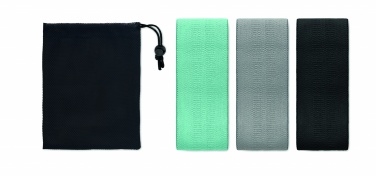 Logo trade promotional gifts image of: Set of 3 fitness bands in pouch