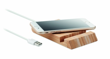 Logotrade promotional item picture of: Bamboo wireless charger  10W ODOS