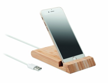 Logotrade promotional giveaway image of: Bamboo wireless charger  10W ODOS