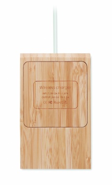 Logotrade promotional item image of: Bamboo wireless charger  10W ODOS