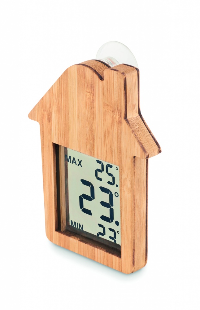 Logo trade advertising products image of: Bamboo weather station HISA