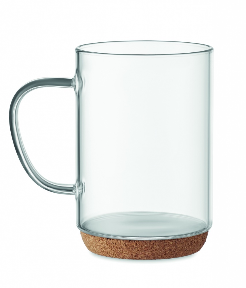 Logotrade corporate gift image of: Glass mug 400ml with cork base