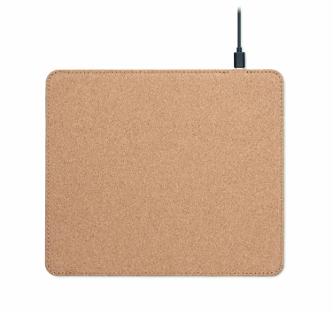 Logotrade advertising products photo of: Cork mouse mat charger 15W
