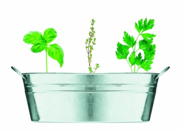 Logo trade advertising products picture of: Zinc tub with 3 herbs seeds