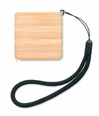 Logo trade promotional gifts picture of: Measuring tape in bamboo 1m
