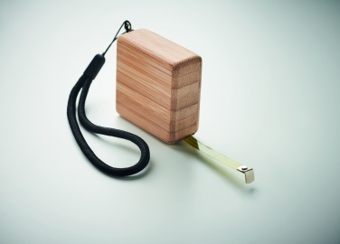 Logo trade promotional product photo of: Measuring tape in bamboo 1m