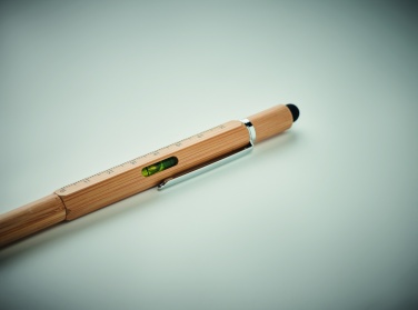 Logotrade promotional items photo of: Spirit level pen in bamboo