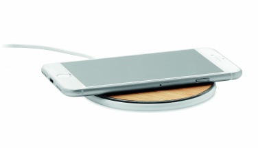 Logo trade corporate gifts picture of: Bamboo wireless charger 10W