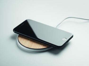 Logo trade advertising products image of: Bamboo wireless charger 10W