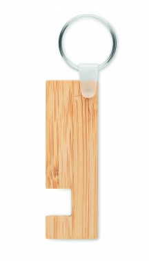 Logo trade business gifts image of: Bamboo stand and key ring Savonlinna