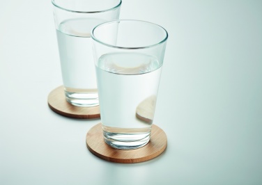 Logo trade advertising products image of: Set of 6 bamboo coasters