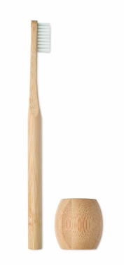 Logo trade promotional gifts picture of: Bamboo tooth brush with stand