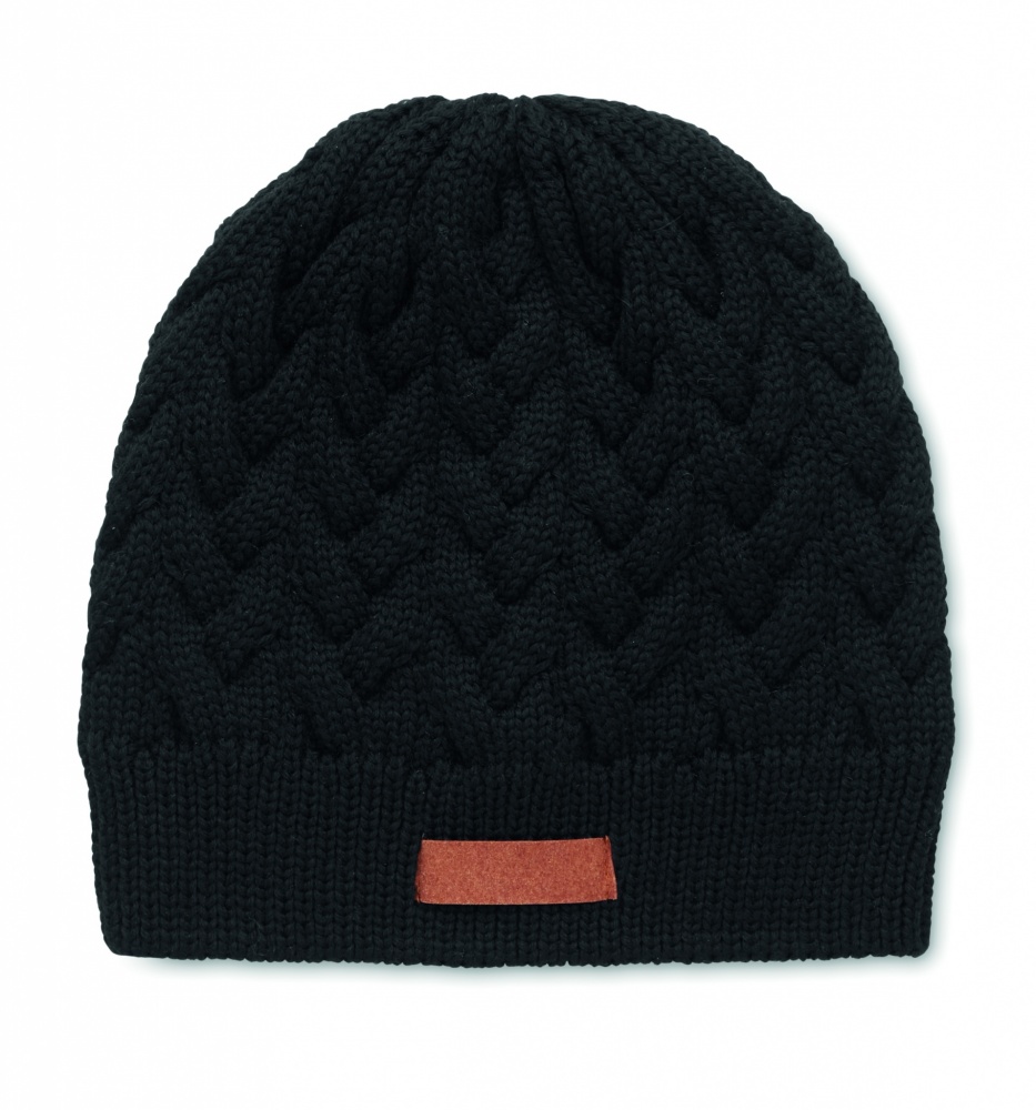 Logotrade promotional gift image of: Cable knit beanie in RPET