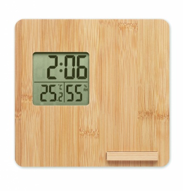 Logotrade promotional product image of: Bamboo weather station 10W