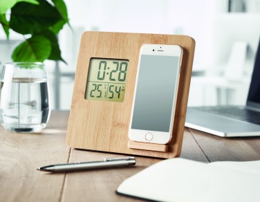 Logo trade promotional products picture of: Bamboo weather station 10W