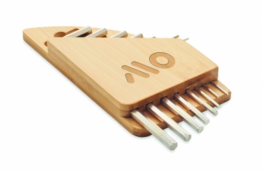 Logo trade promotional giveaways image of: Hex key set in bamboo