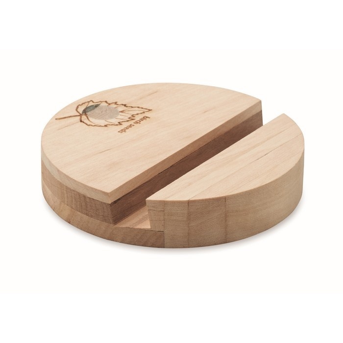Logo trade promotional merchandise photo of: Birch Wood phone stand