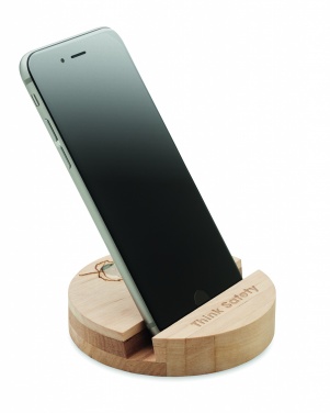 Logo trade promotional gifts picture of: Birch Wood phone stand