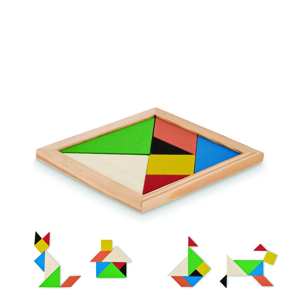Logo trade promotional products picture of: Tangram puzzle in wood