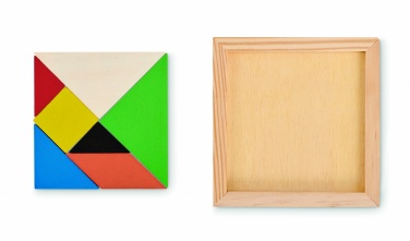 Logo trade promotional merchandise image of: Tangram puzzle in wood