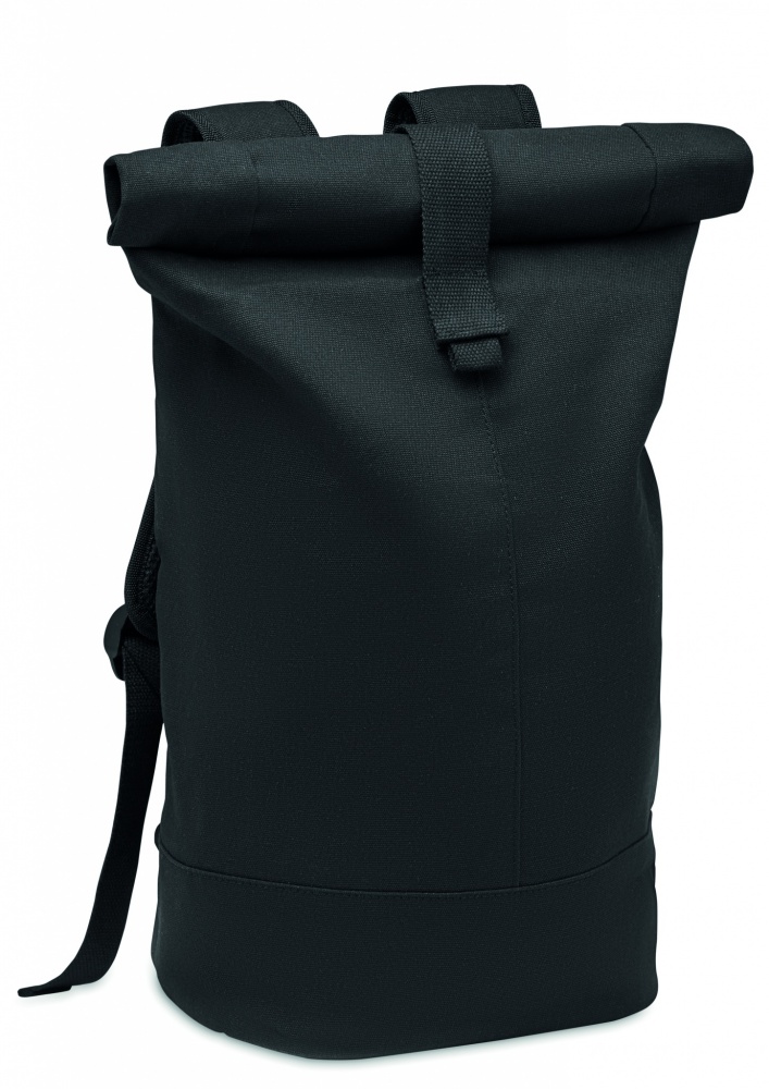 Logo trade corporate gift photo of: Rolltop washed canvas backpack