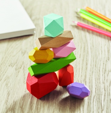 Logotrade promotional giveaway picture of: 8 stacking wood rocks in pouch