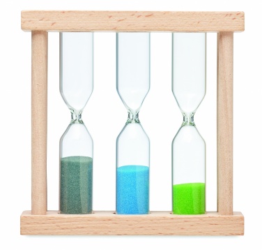 Logo trade business gift photo of: Set of 3 wooden sand timer