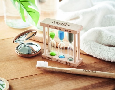 Logotrade corporate gift image of: Set of 3 wooden sand timer